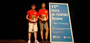Ferran Serra i Jordi Tulleuda premiats per la seva temporada de trial a la Festa de l'Esport de Taradell