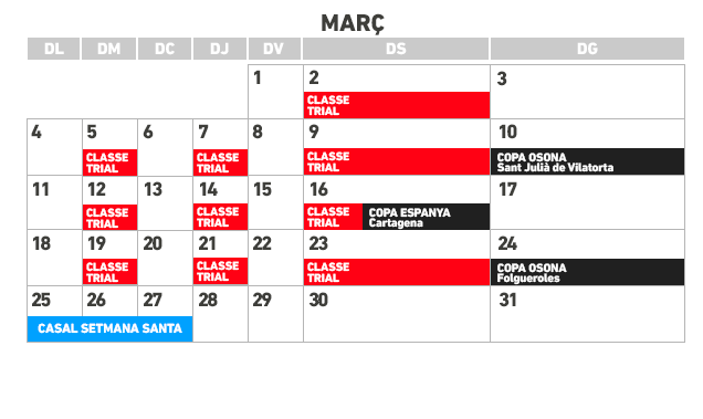 Calendari trial Març 2024